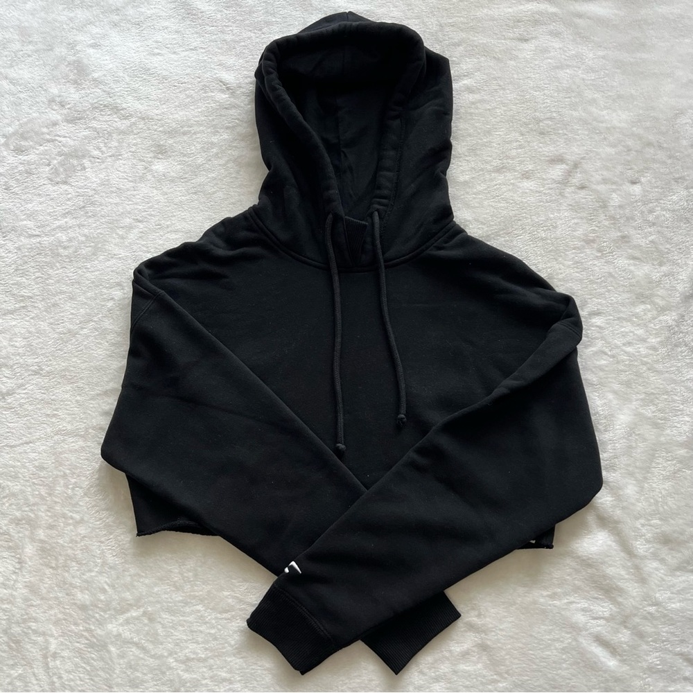Hollister Crop Hoodie - Small, Black - Picture 9 of 9